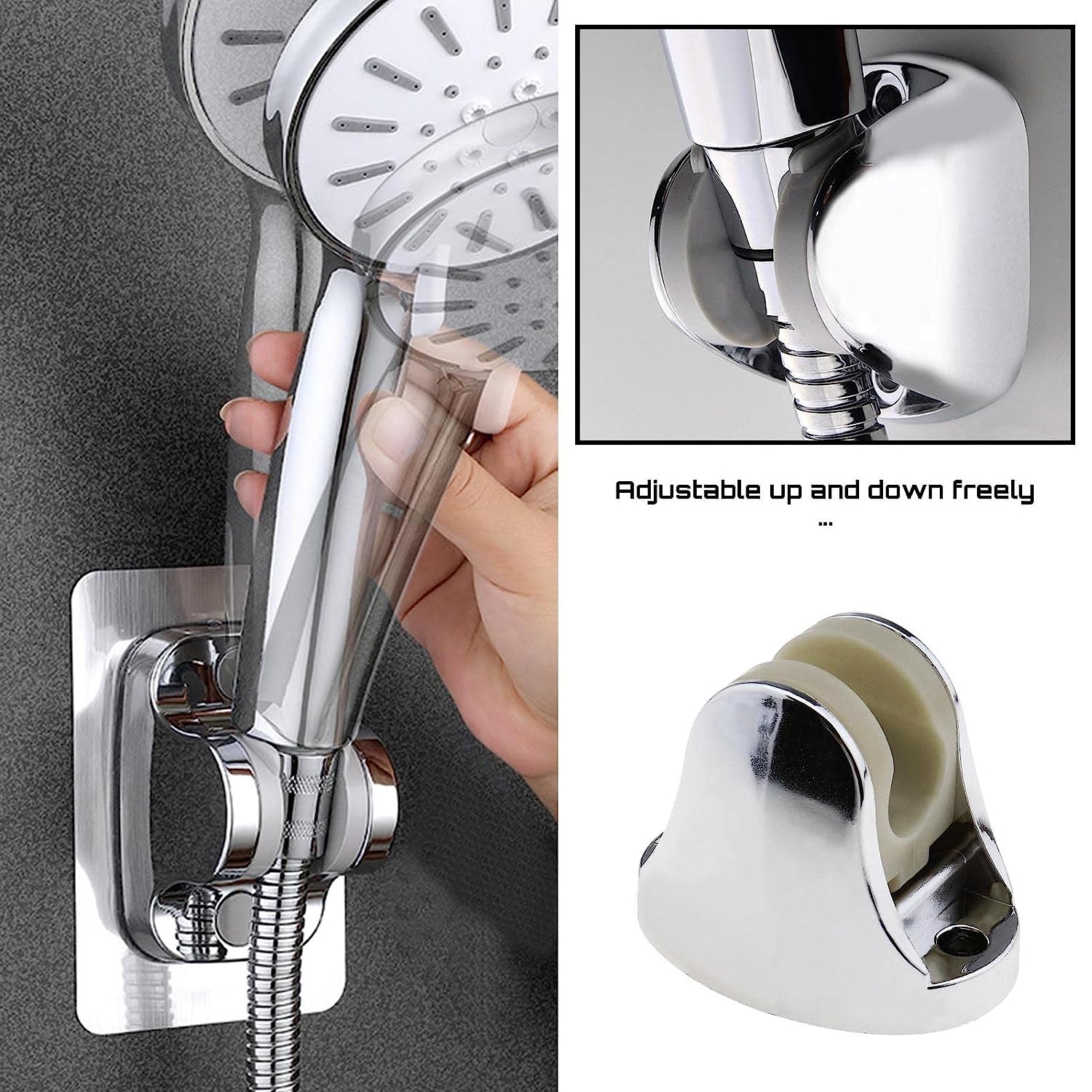 6255A Adjustable Hand Shower Holder with Fixing Screws Adjustable Bracket for Bathroom 6255A Adjustable Hand Shower Holder with Fixing Screws Adjustable Bracket for Bathroom
